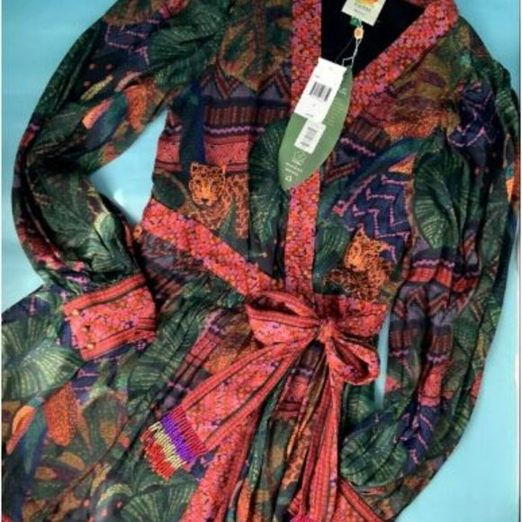 FARM RIO FOREST TAPESTRY WRAP MINI DRESS XS - Picture 3 of 4